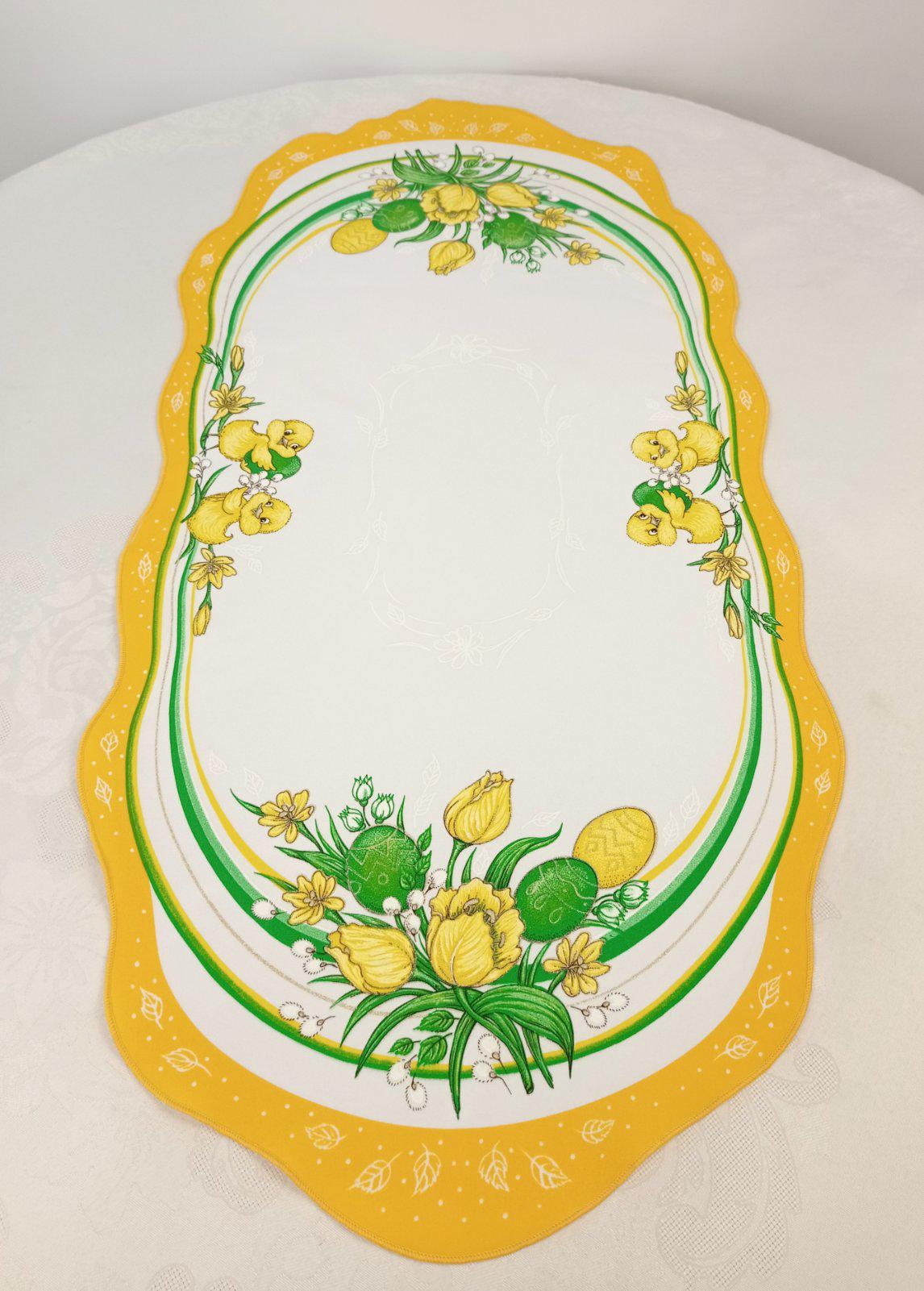 Дорожка пасхальная 50x90 см Print Easter Flowers Yellow/White (CN14563)