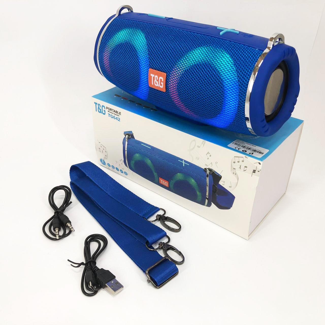 Колонка портативна TG642 з RGB підсвічуванням та ремінцем Синій - фото 6 Колонка портативна TG642 з RGB підсвічуванням та ремінцем Синій - фото 6