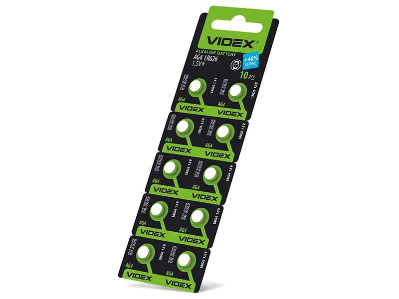 Батарейка часовая Videx AG 4/LR626 Blister Card 10 шт. (8432) Батарейка часовая Videx AG 4/LR626 Blister Card 10 шт. (8432)