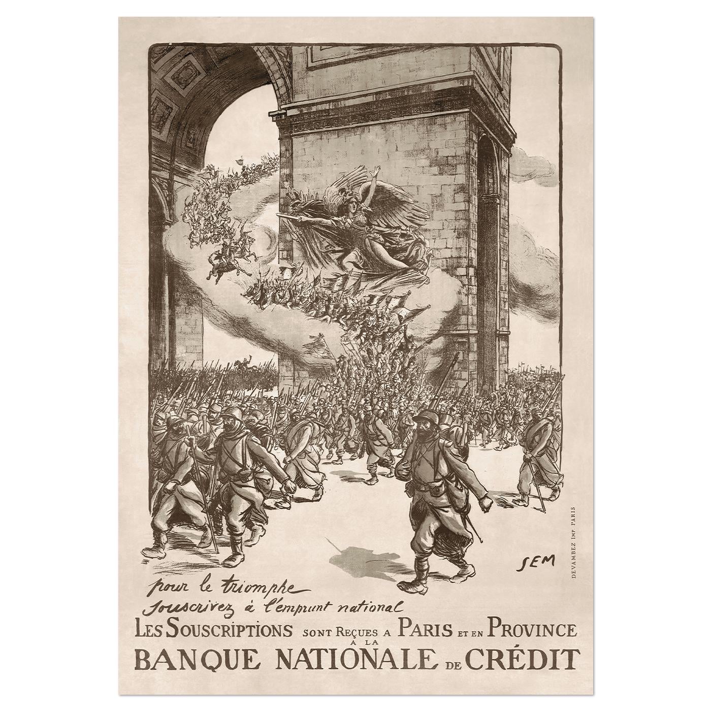 Плакат винтажный Banque Nationale de Crédit 1918 42x60 см (0278) Плакат винтажный Banque Nationale de Crédit 1918 42x60 см (0278)