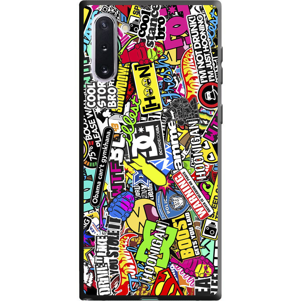 Чехол Boxface Samsung N970 Galaxy Note 10 Multicolored Inscriptions Черный силикон (37407-up880-38697)