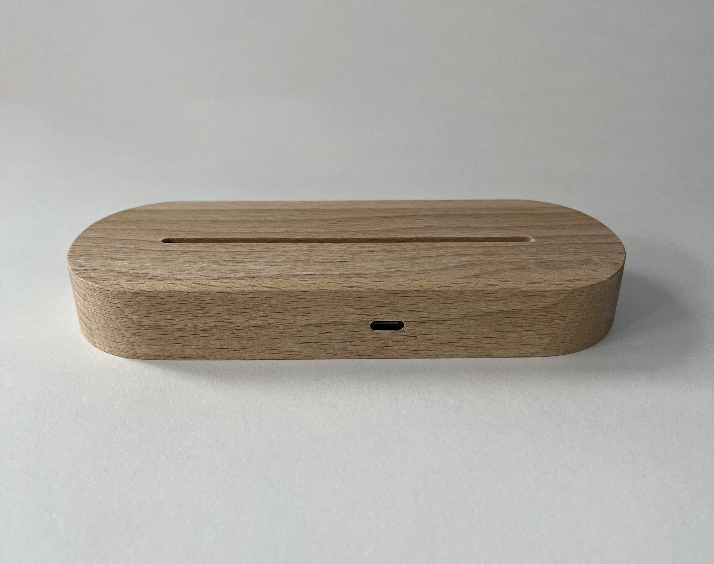 Підставка дерев'яна з LED підсвіткою USB-Type-C для скла акрилу А6 (PA6) - фото 2 Підставка дерев'яна з LED підсвіткою USB-Type-C для скла акрилу А6 (PA6) - фото 2