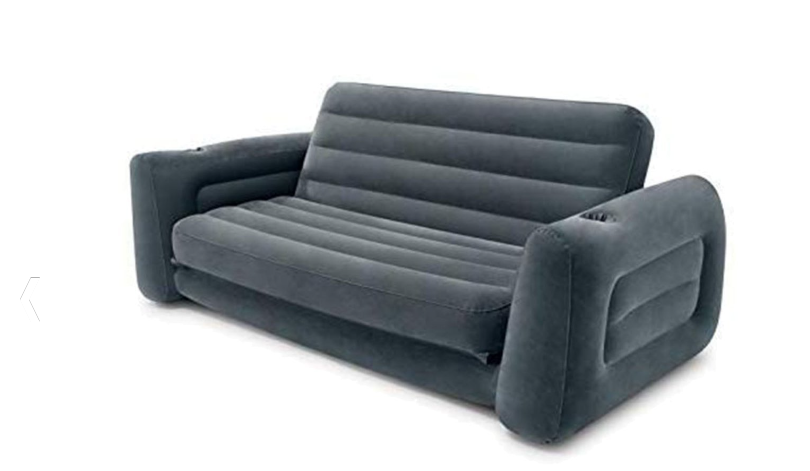 Надувний диван Intex двоспальний для дому 203х224х66 см Сірий (14755293)