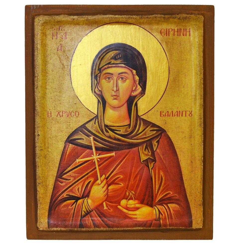 Икона Святая мученица Ирина на дереве 15х20 см (112-0021м)