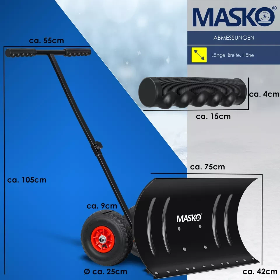 Лопата для снега KESSER 75x46x150 см 1,5 мм Черный - фото 6 Лопата для снега KESSER 75x46x150 см 1,5 мм Черный - фото 6