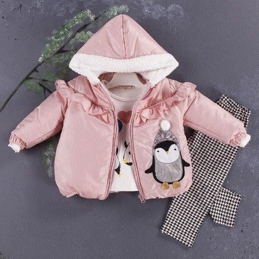 Комплект для девочки куртка с капюшоном/батник/штаны 74 см (06246)