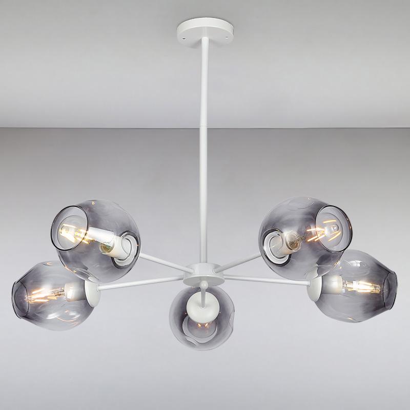 Люстра подвесная молекула Light House LS-15179-5 WH+BK на пять ламп Белый/Черный