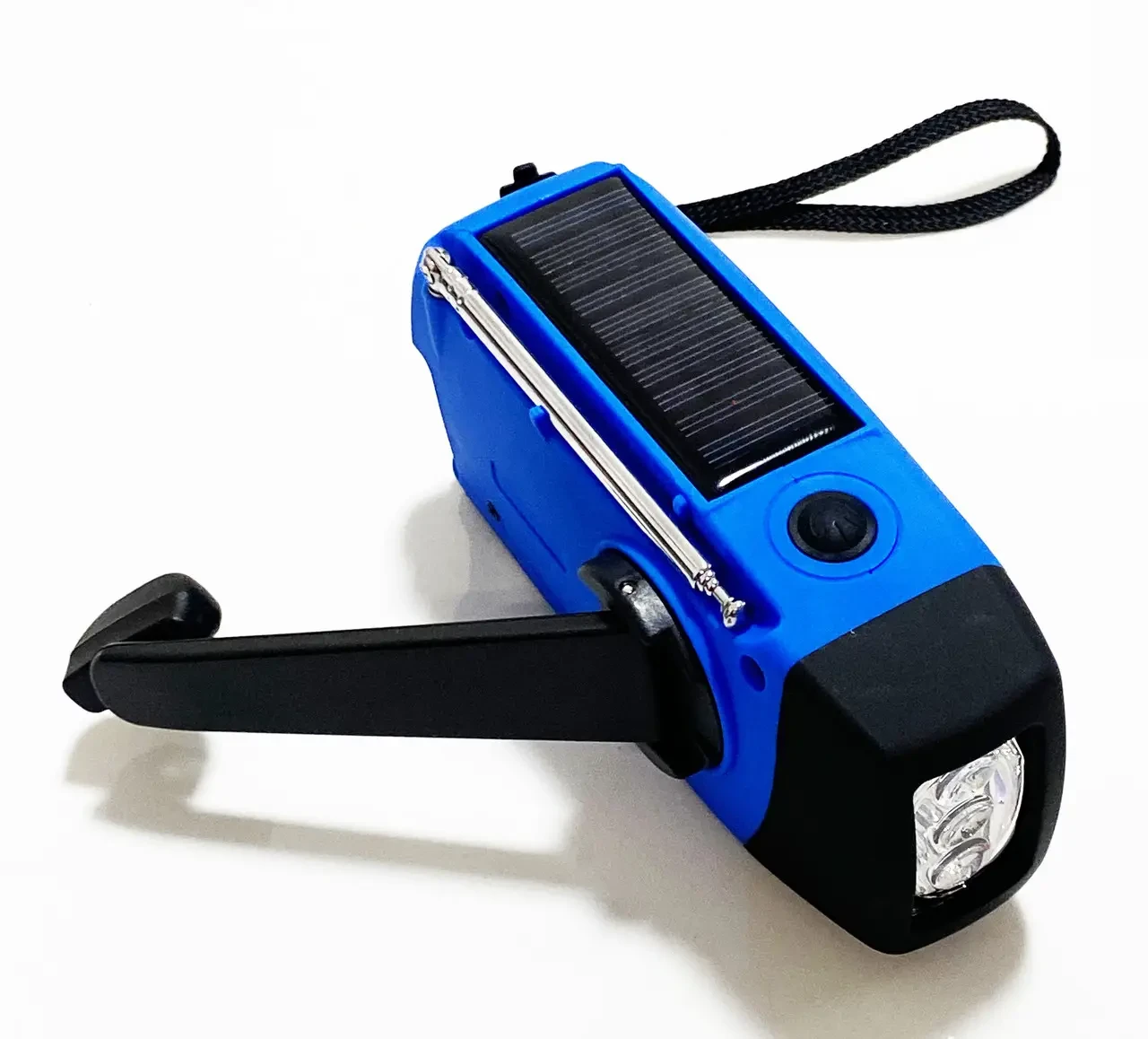 Радіоприймач-ліхтарик з генератором та Power Bank Синій