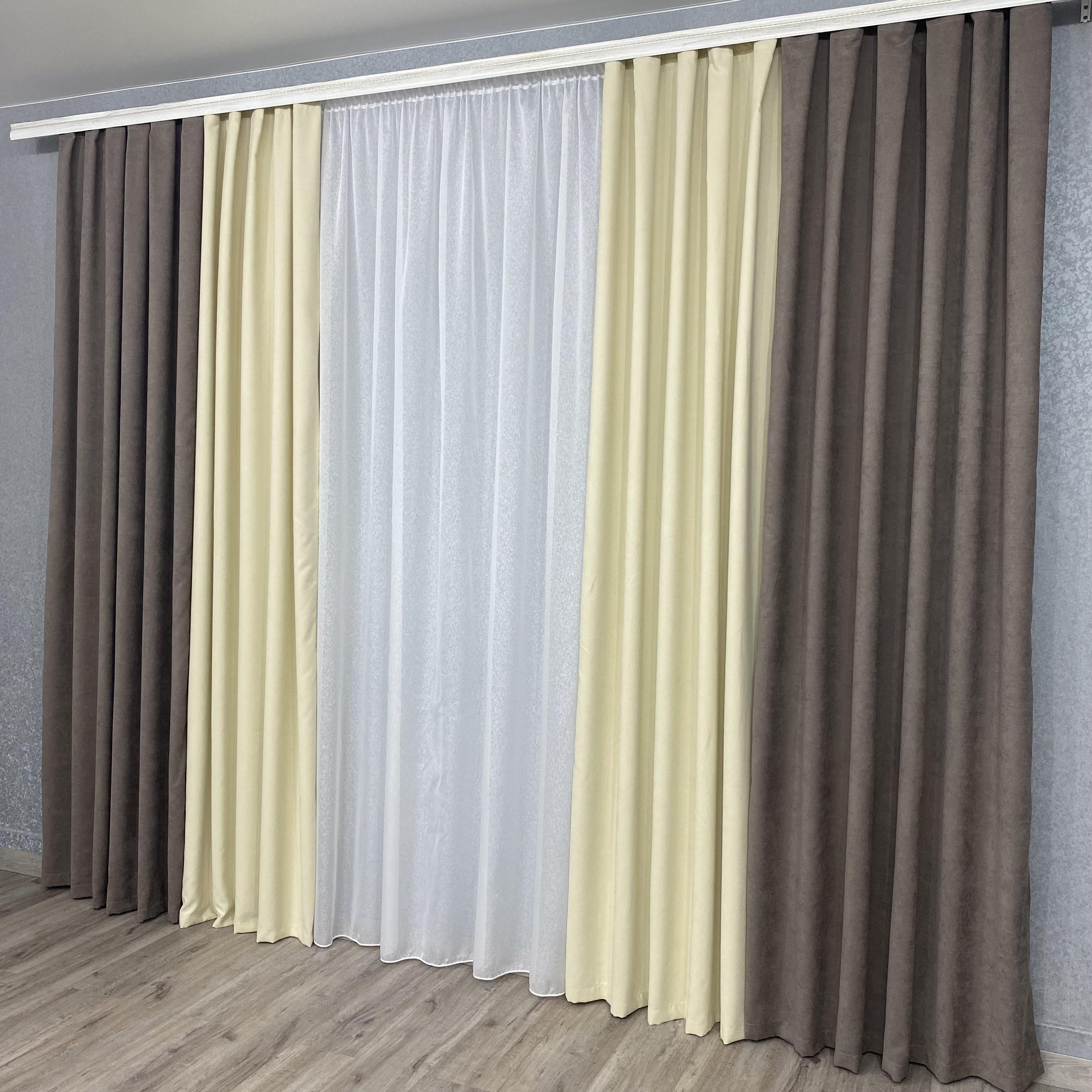 Шторы микровелюр TG Home Дуэт №450 1,50х2,70 м Мокко/Кремовый (450-341/250) - фото 5 Шторы микровелюр TG Home Дуэт №450 1,50х2,70 м Мокко/Кремовый (450-341/250) - фото 5