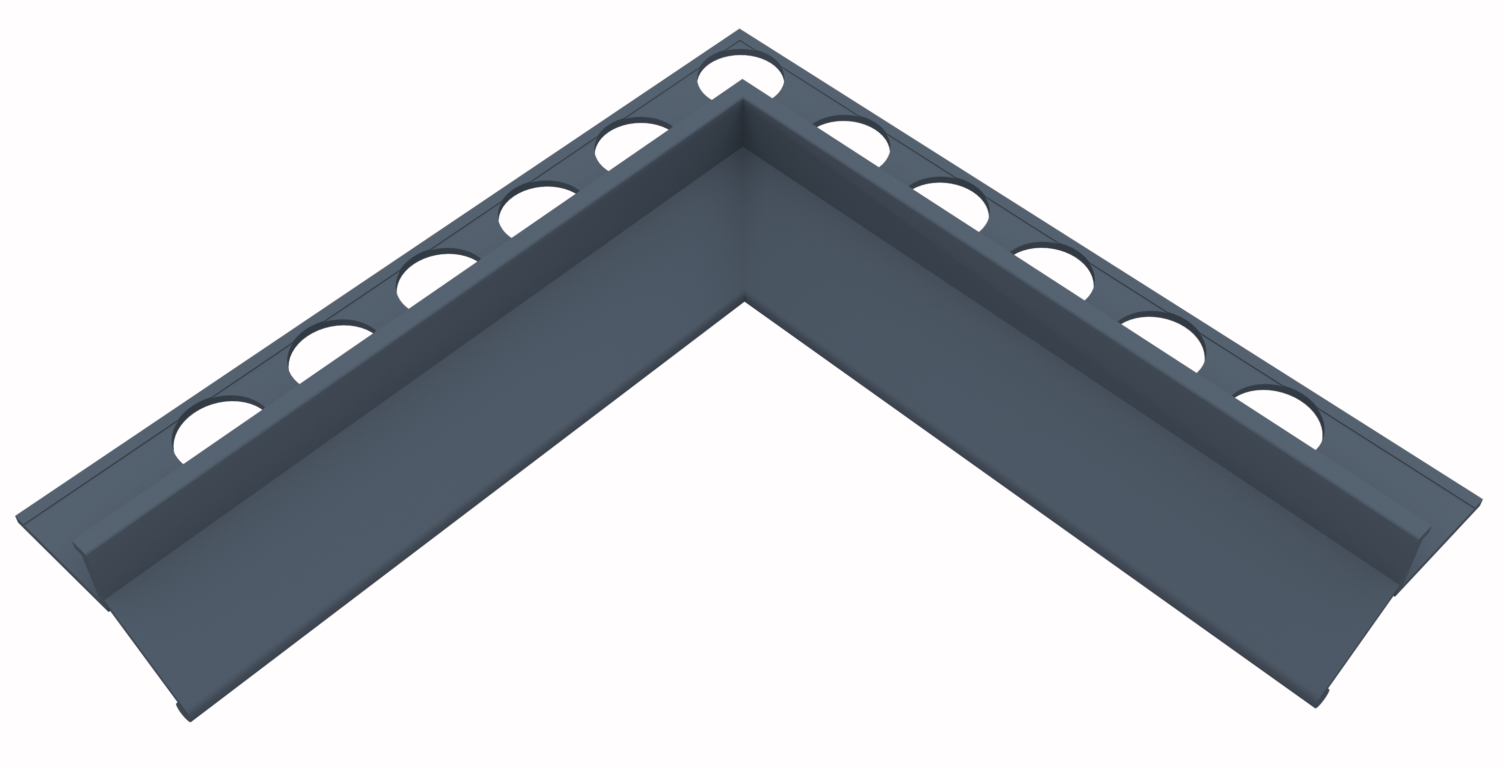 Алюминиевый угол внутренний 90° для профиля открытого балкона/террасы 150х150 мм матовый Графитовый (01\09)