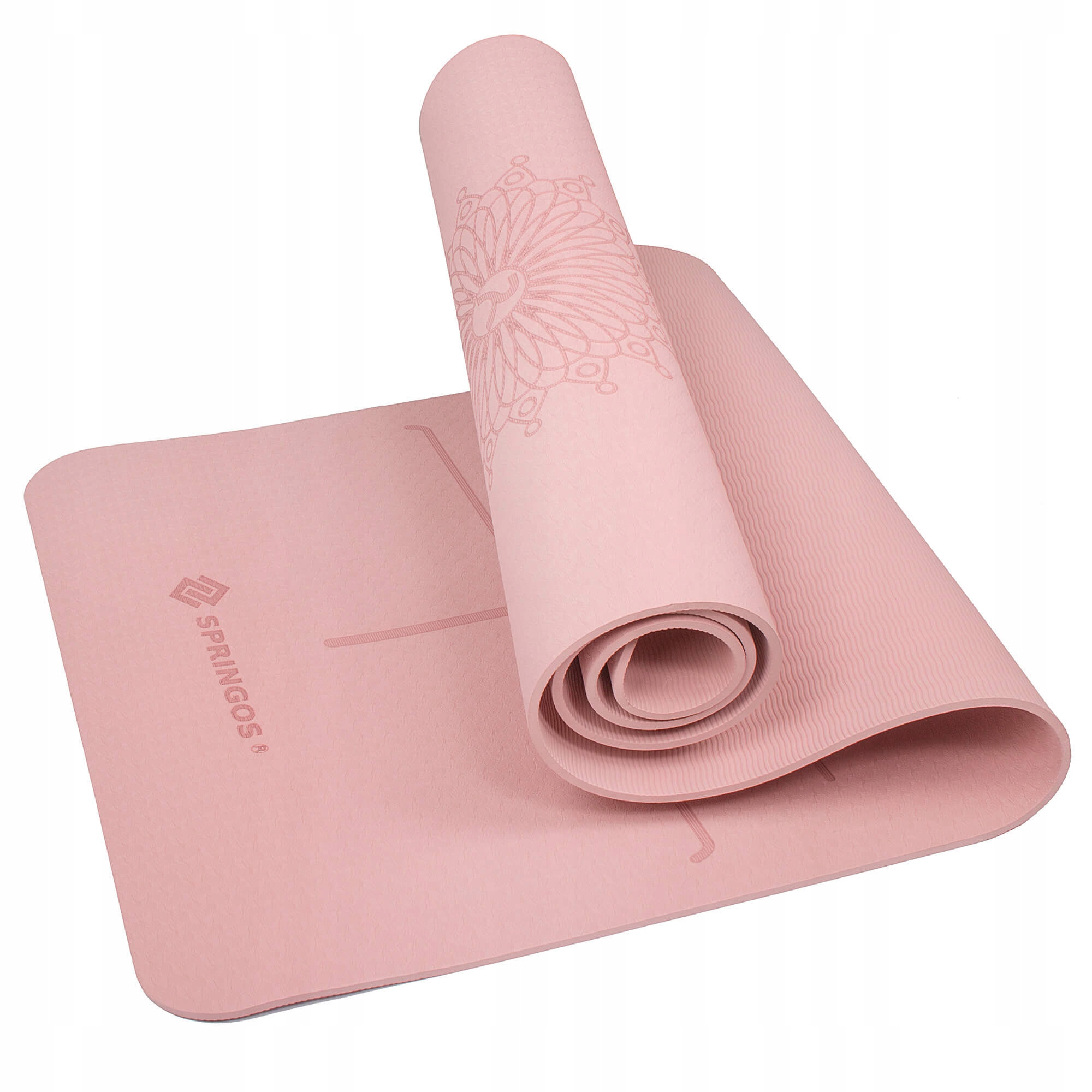 Килимок для йоги та фітнесу Springos TPE 6 мм YG0018 Pink