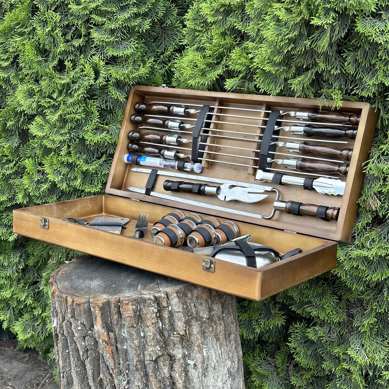 Набор подарочный для барбекю Mzavod Магнат Коричневый (27728687) - фото 4 Набор подарочный для барбекю Mzavod Магнат Коричневый (27728687) - фото 4