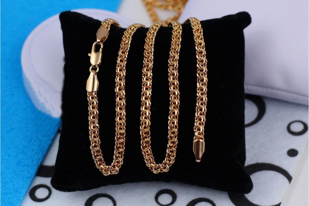 Цепь Xuping Jewelry круглый бисмарк 60 см 4 мм Золотистый