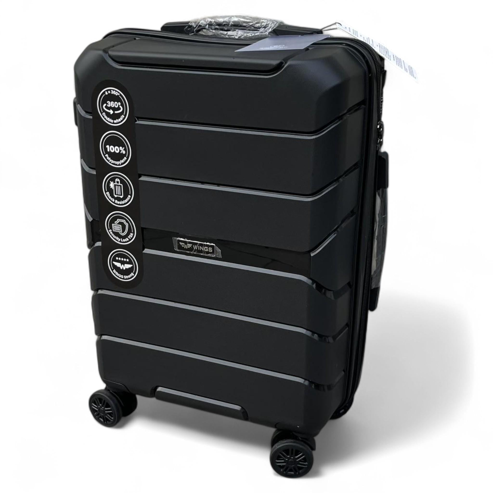 Чемодан Wings HWF02 на 4-х колесах размер с кодовым замком S 38 л Black (11689) Чемодан Wings HWF02 на 4-х колесах размер с кодовым замком S 38 л Black (11689)