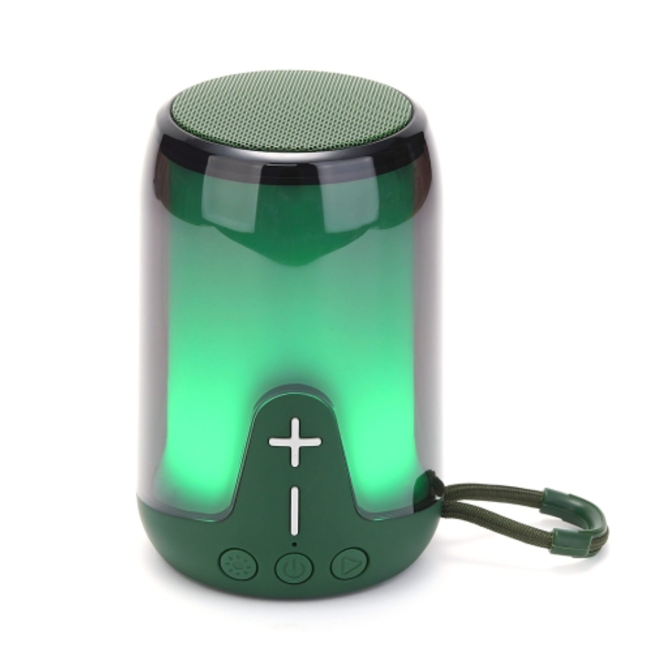 Портативная колонка TG652 Bluetooth с RGB подсветкой и ремешком Зеленый (23922144)