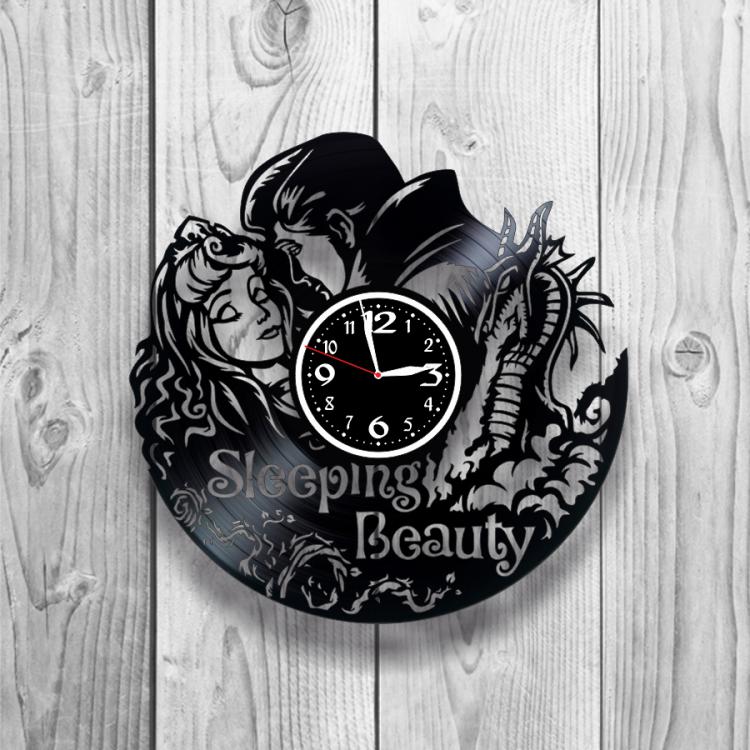 Часы настенные Спящая красавица 0508 из виниловой пластинки