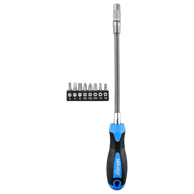 Отвертка Molder с гибким удлинителем и комплектом насадок