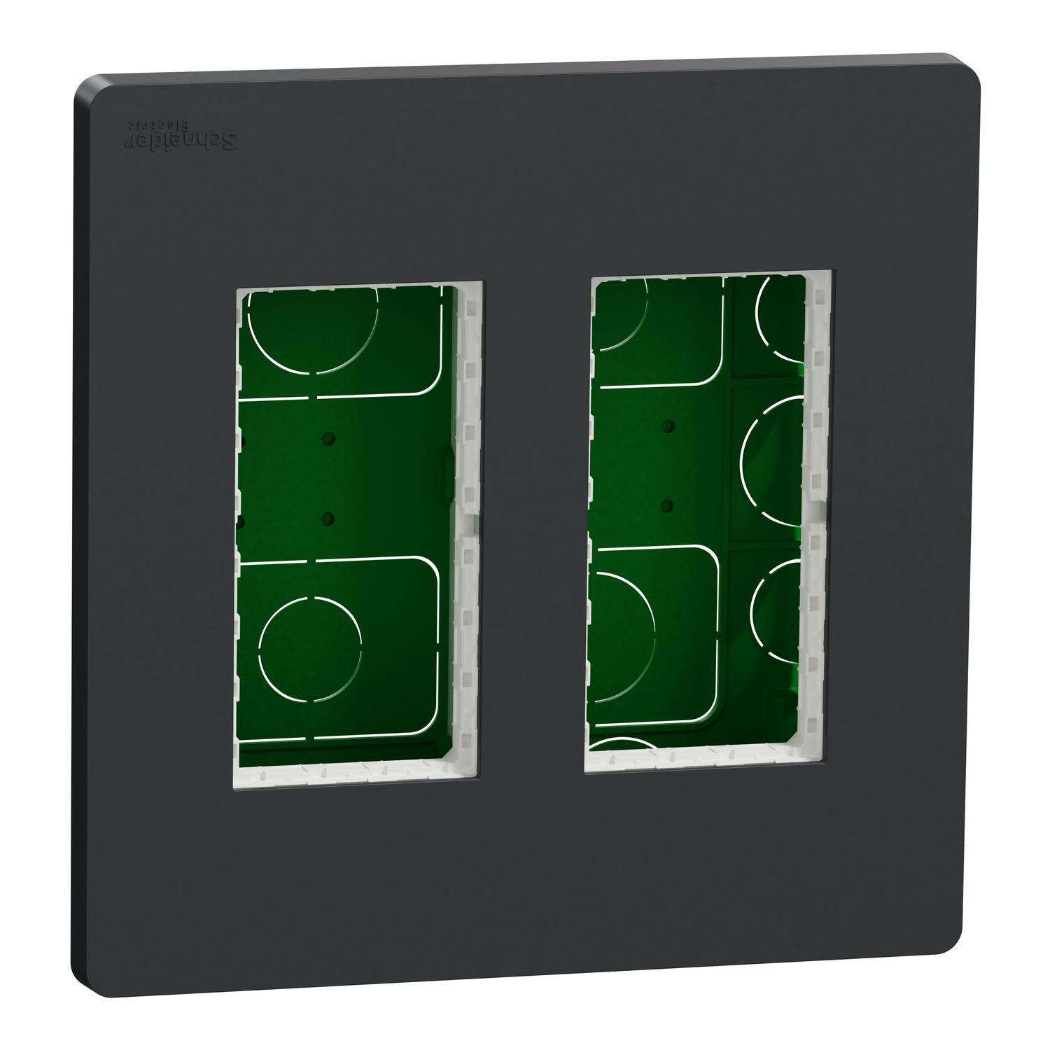 Блок Unica System+ скрытая вставка 2х2 Антрацит (NU172454) Блок Unica System+ скрытая вставка 2х2 Антрацит (NU172454)