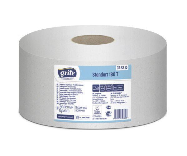 Туалетная бумага макулатурная двухслойная на втулке GRITE Standart Professional 180 м 571 отрыв (17692)