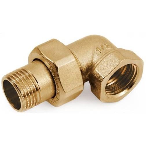 Сгиб американка угловой General Fittings ВЗ 3/4" латунь никелированная (2700I4N141400A)