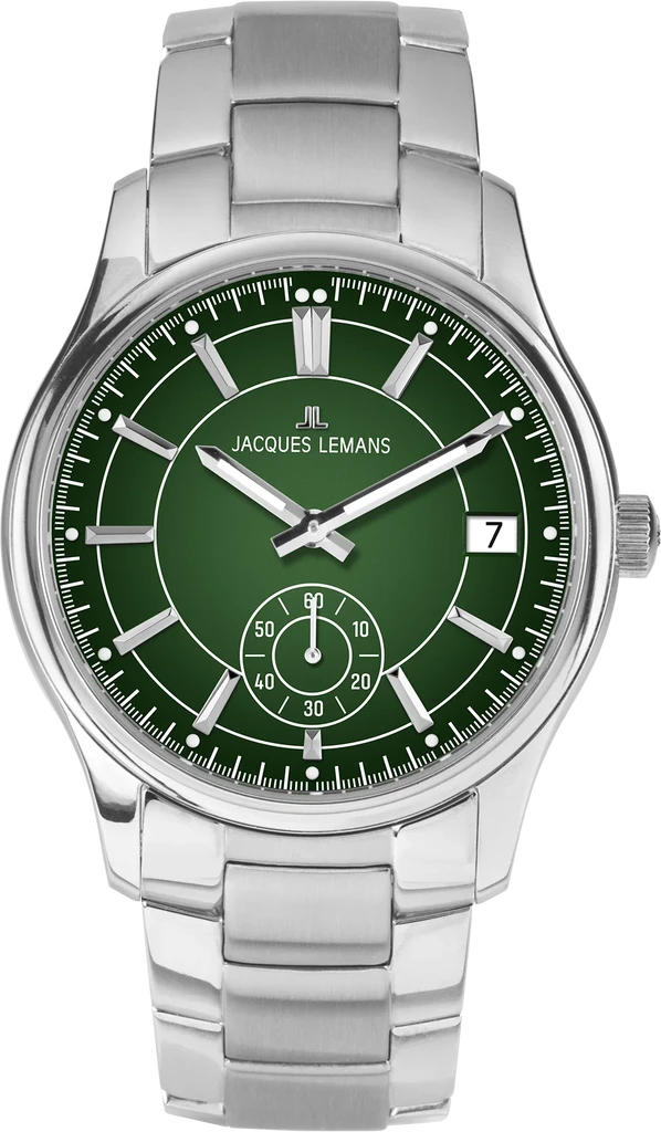 Наручные часы мужские Jacques Lemans Derby 1-2197H со стальным корпусом WR 100 м и зеленым циферблатом