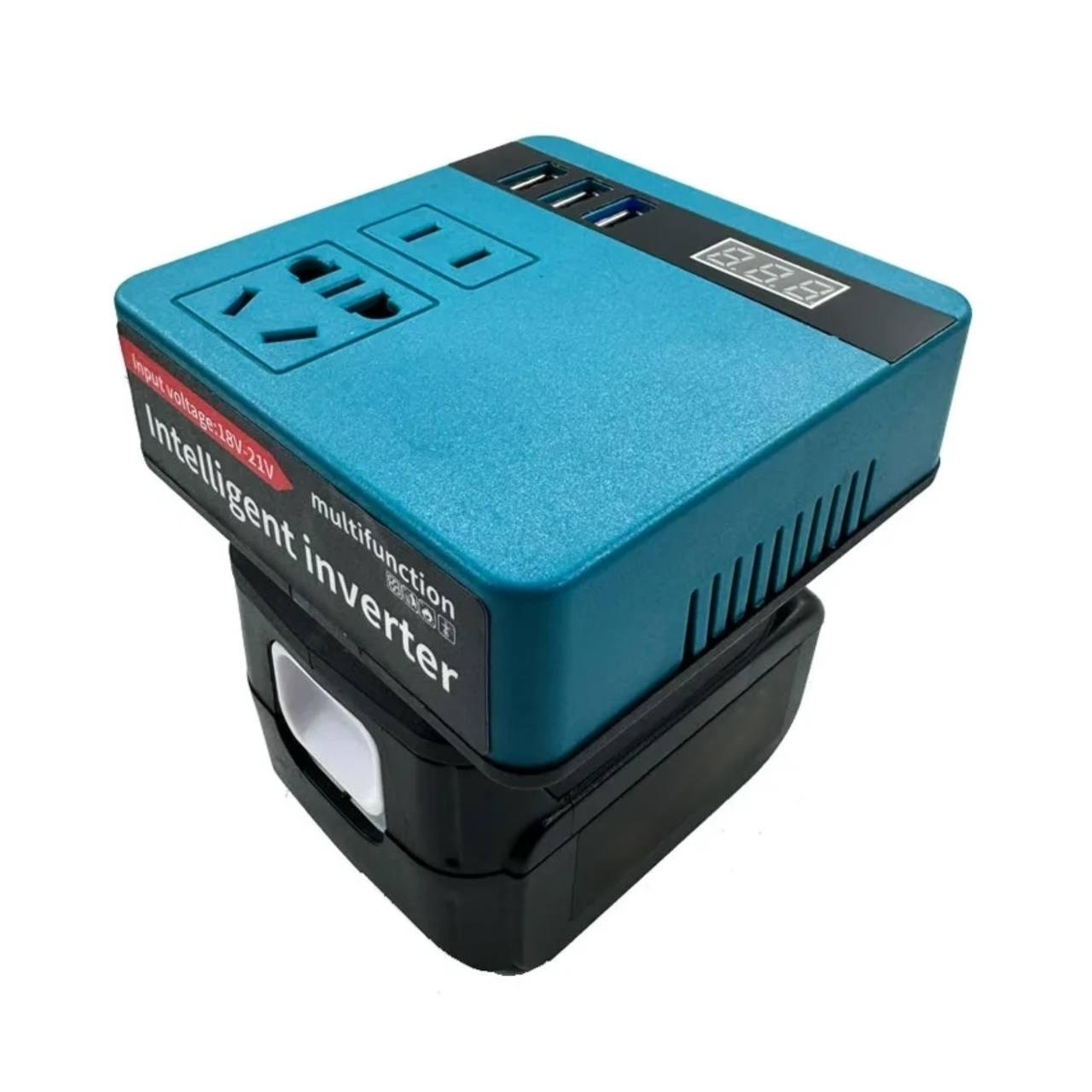 Автомобільний інвертор на акумулятор 120 Вт/220 В з акумулятором у комплекті (4d38bb08)