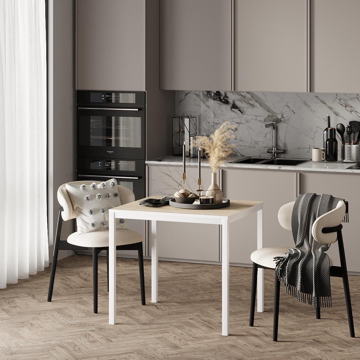 Обеденный стол Brevity Loft mini 670х750х670 мм Дуб Сонома/Белый металл (GATB03130000010) - фото 3 Обеденный стол Brevity Loft mini 670х750х670 мм Дуб Сонома/Белый металл (GATB03130000010) - фото 3