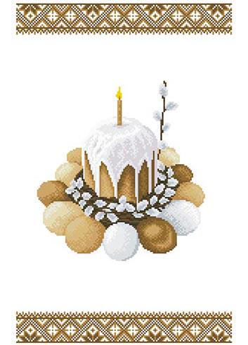 Схема на домотканой ткани пасхальное полотенце для вышивки бисером и нитками (ТР774)