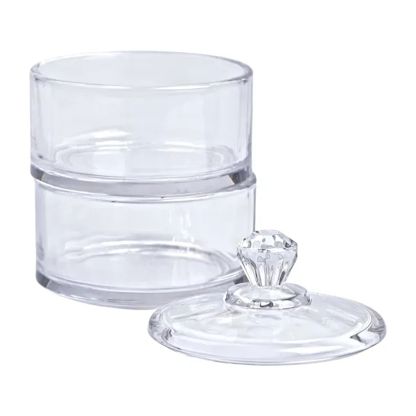 Конфетница двухуровневая с крышкой из толстого стекла Прозрачный (HP-YH-23) - фото 3 Конфетница двухуровневая с крышкой из толстого стекла Прозрачный (HP-YH-23) - фото 3