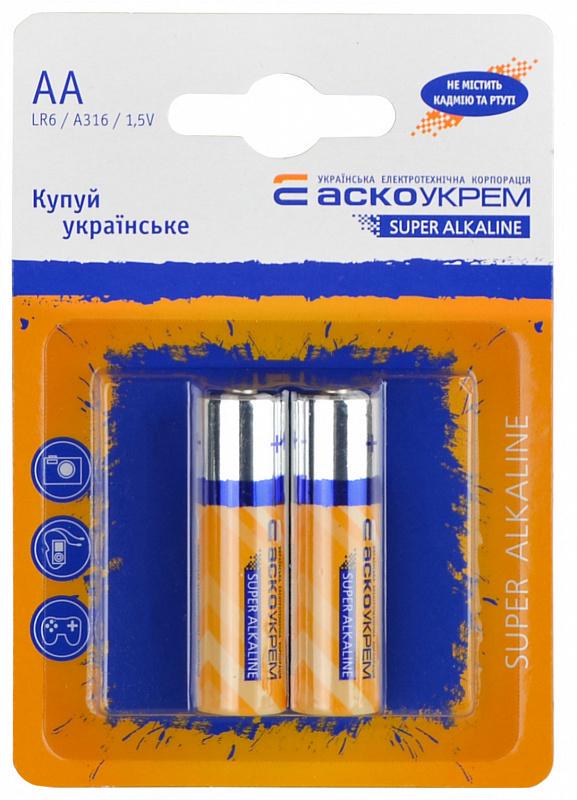 Батарейка лужна АСКО-УКРЕМ AA/LR6/BL2 2 шт. (29924430)