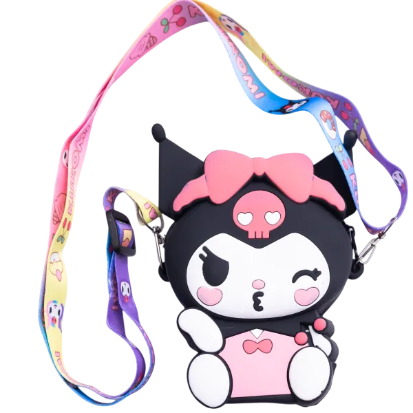 Сумочка детская Kuromi силиконовая на молнии 15х10х3 см Черный