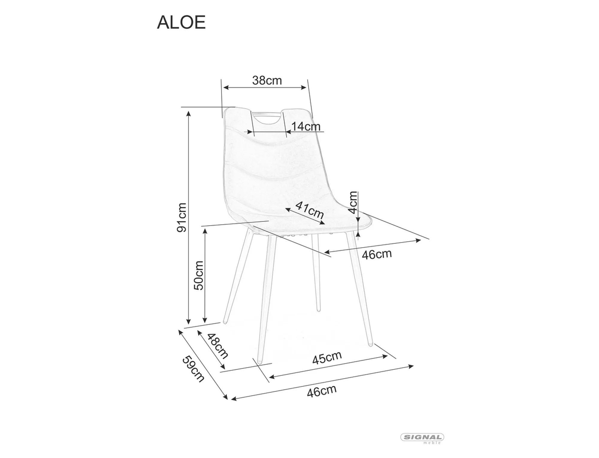 Кресло Signal ALOE Черный/Серый (13276277) - фото 3