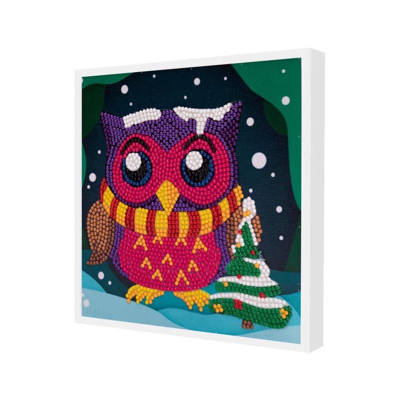 Алмазная мозаика Lesko DIY 1301 Сова с елкой Алмазная мозаика Lesko DIY 1301 Сова с елкой
