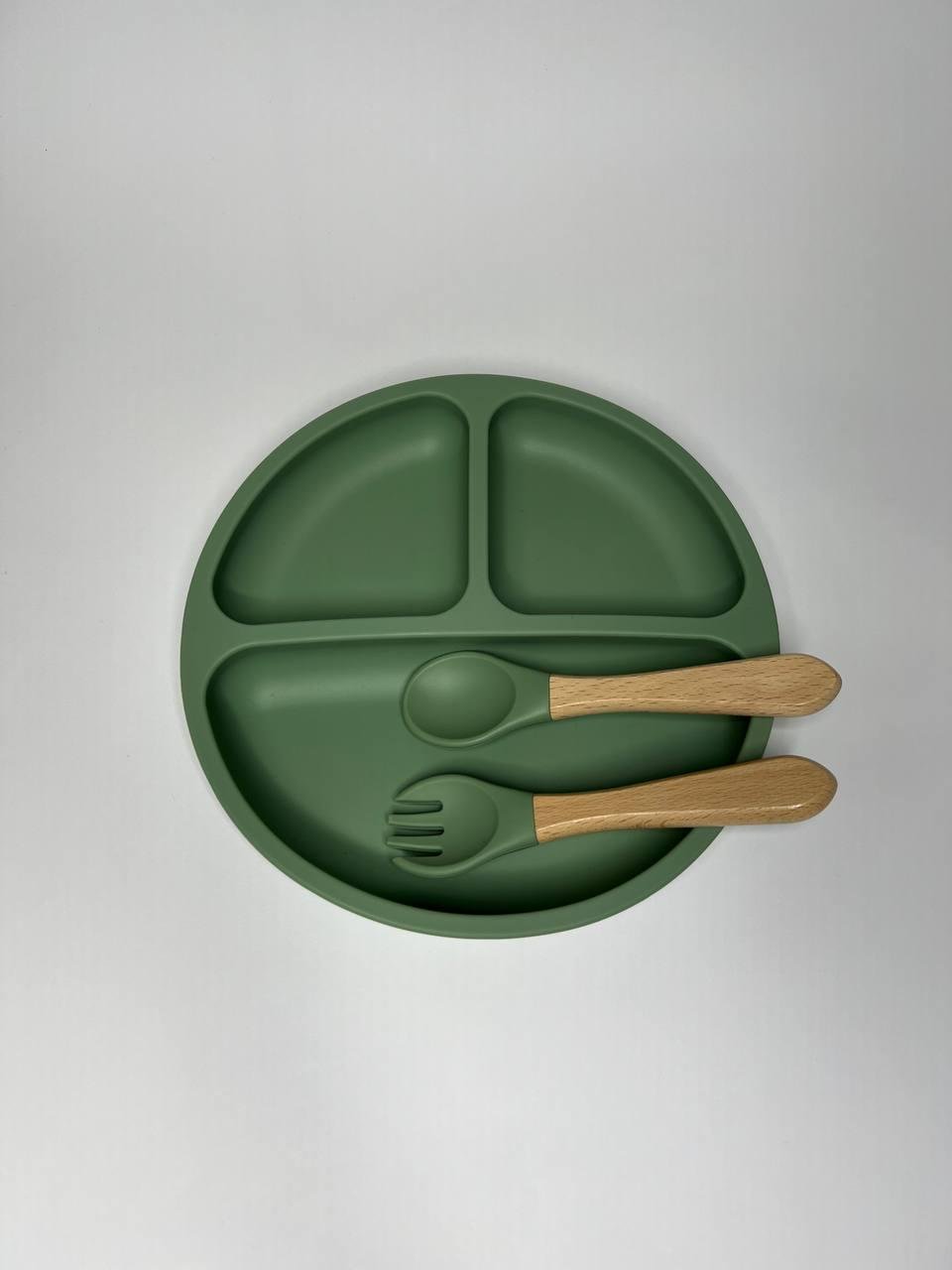 Набір дитячого посуду для першого прикорму 6 предметів Хакі (0014) - фото 2 Набір дитячого посуду для першого прикорму 6 предметів Хакі (0014) - фото 2