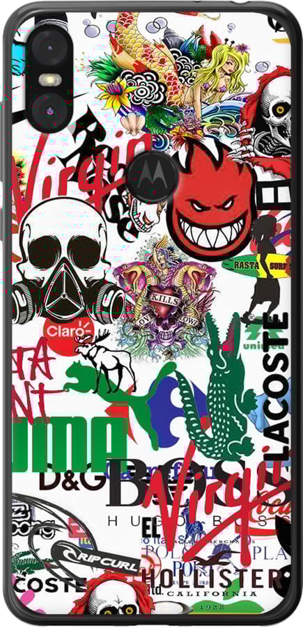 Чохол на Motorola One Many different logos (4022t-1589-42517)