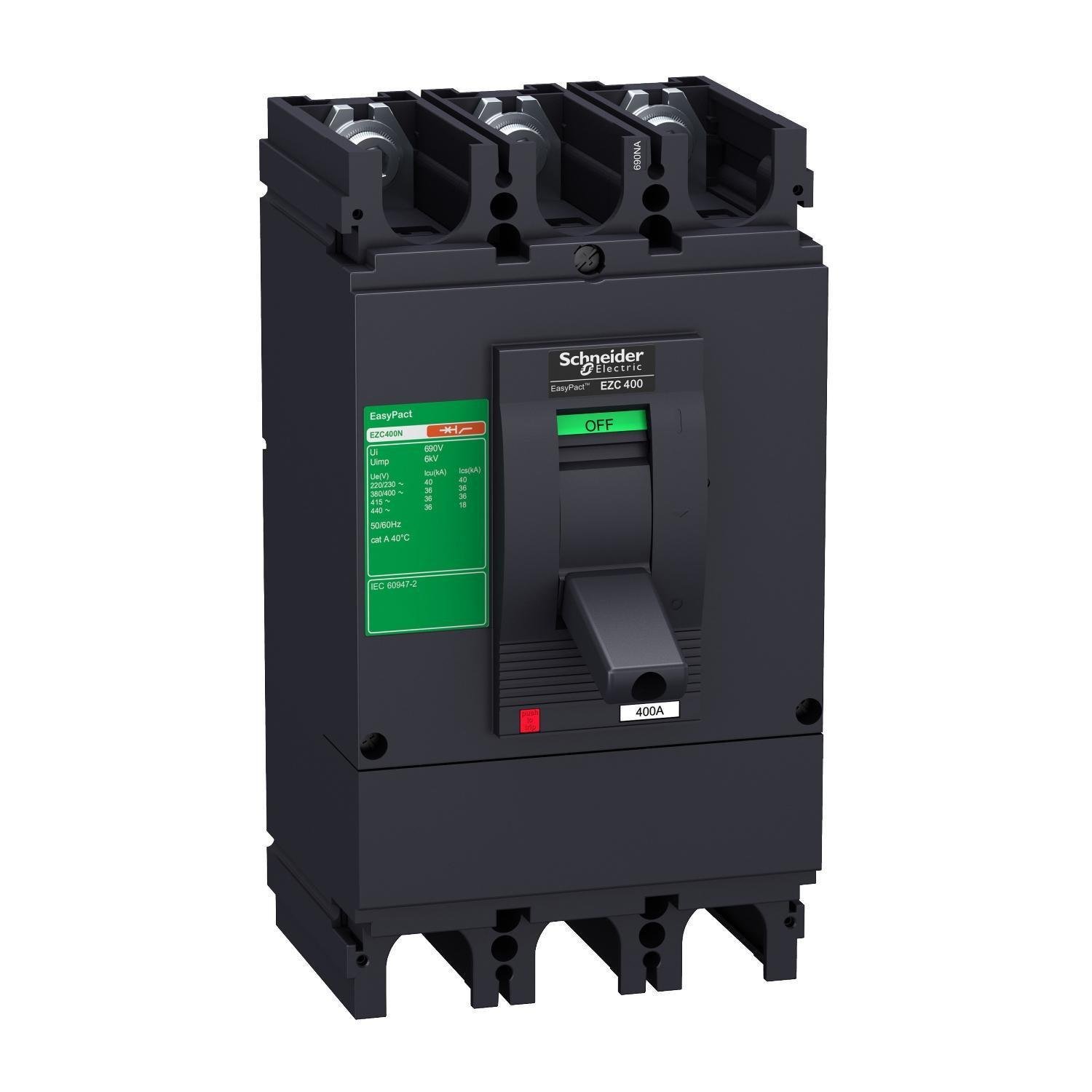 Автоматический выключатель Schneider Electric EASYPACT EZC400N 400A 3P 36 kA 400/415V 3P/3T (EZC400N3400N)