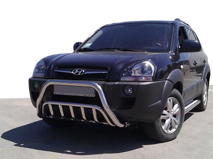 Кенгурятник WT002 CAN для Hyundai Tucson JM 2004- гг. нержавеющая сталь Хром