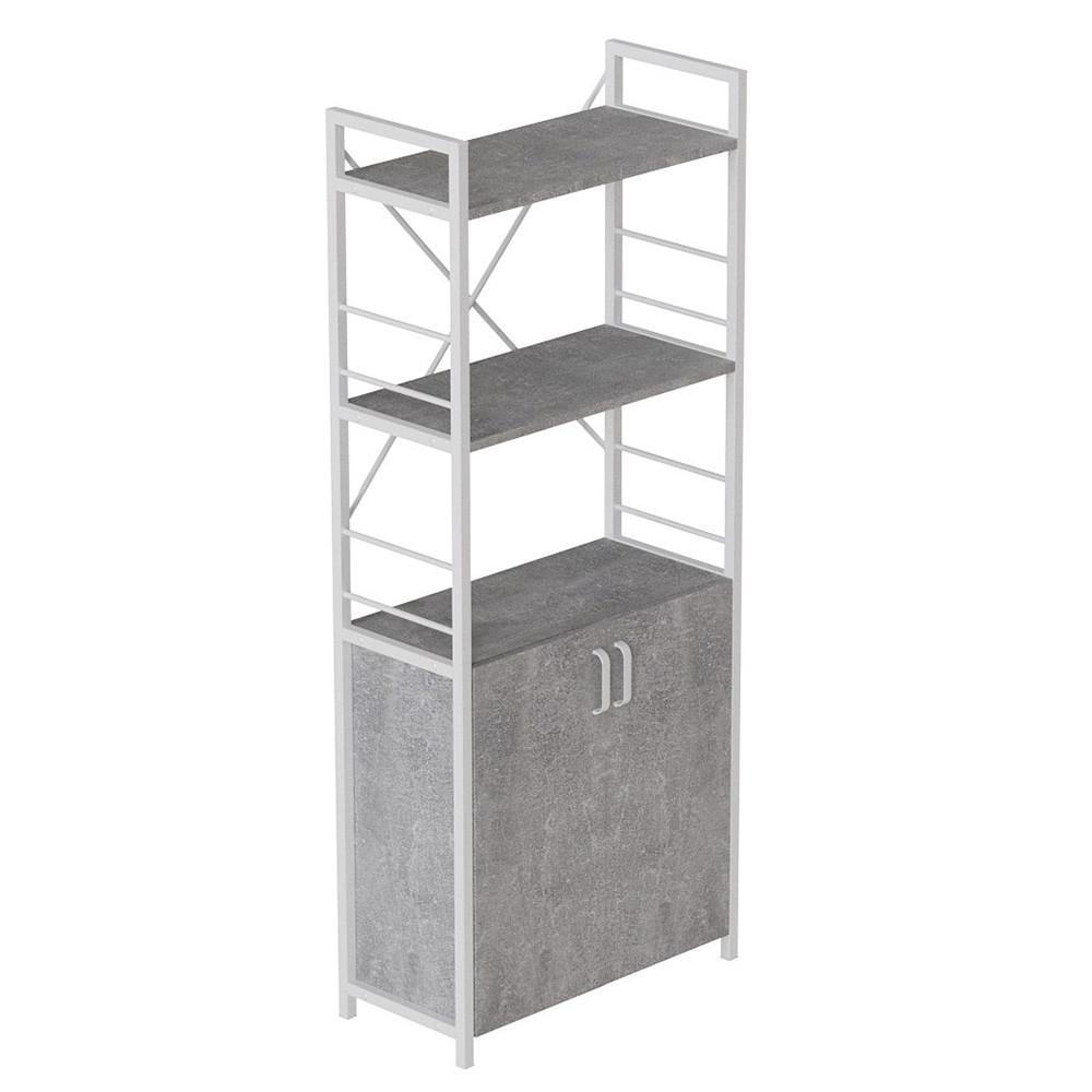 Этажерка Ferrum-decor 3/60 Коннект с тумбой 144x60x28 см Белый/Бетон (FRD-104455)