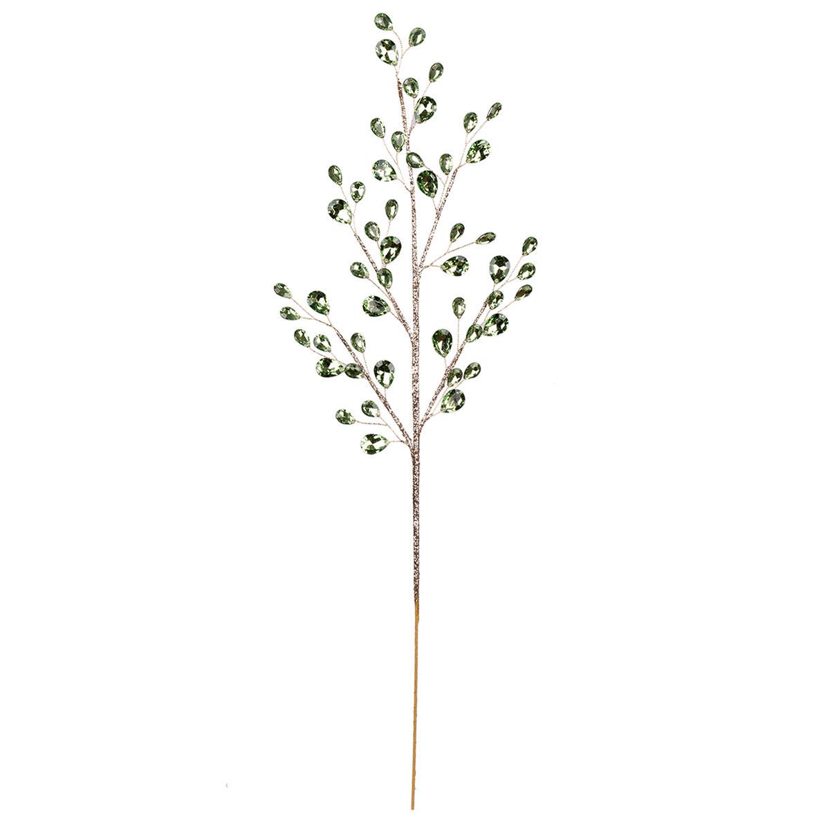 Ветка декоративная YES! Fun с кристаллами 76 см Зеленый
