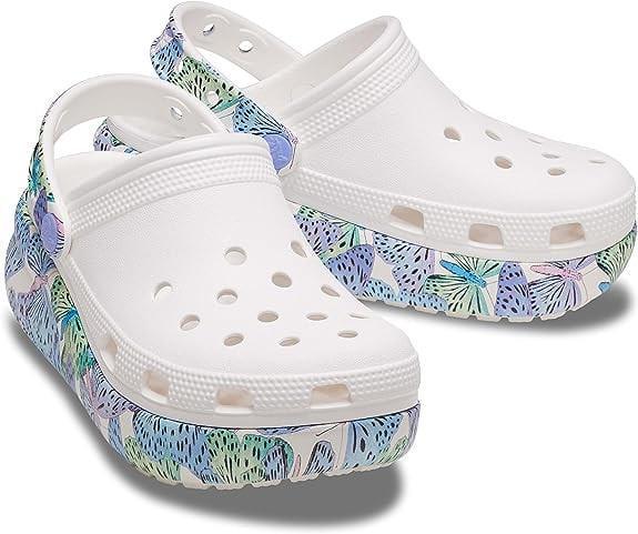 Крокси дитячі на платформі Crocs Kids Crush Clog White/Multi Butterfly р. 28/29 Білий (22491)
