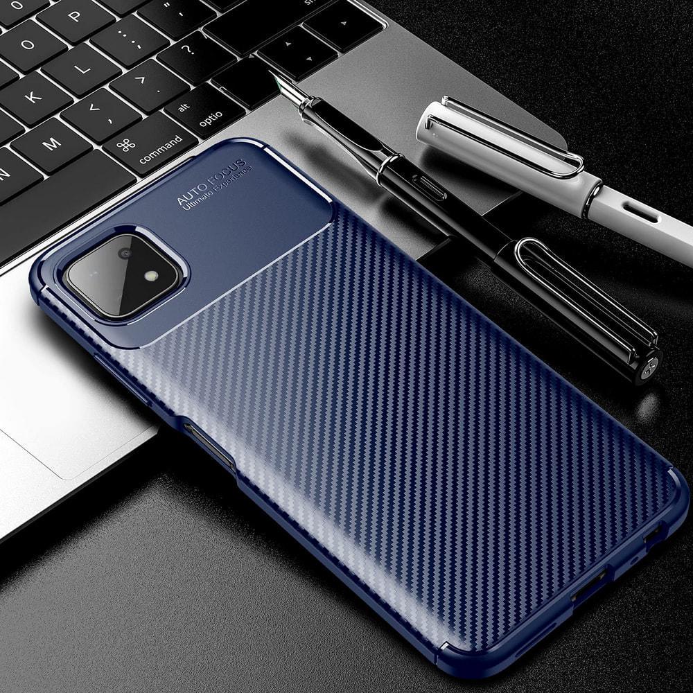 Чехол накладка Autofocus Carbon Samsung Galaxy A22 5G A226 Blue (29552-28)