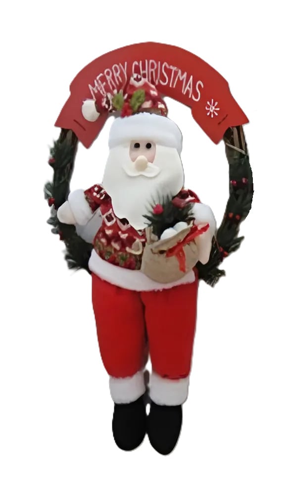 Новогодняя фигурка Stenson M17270 Santa Snowman 36x52 см (20359639)