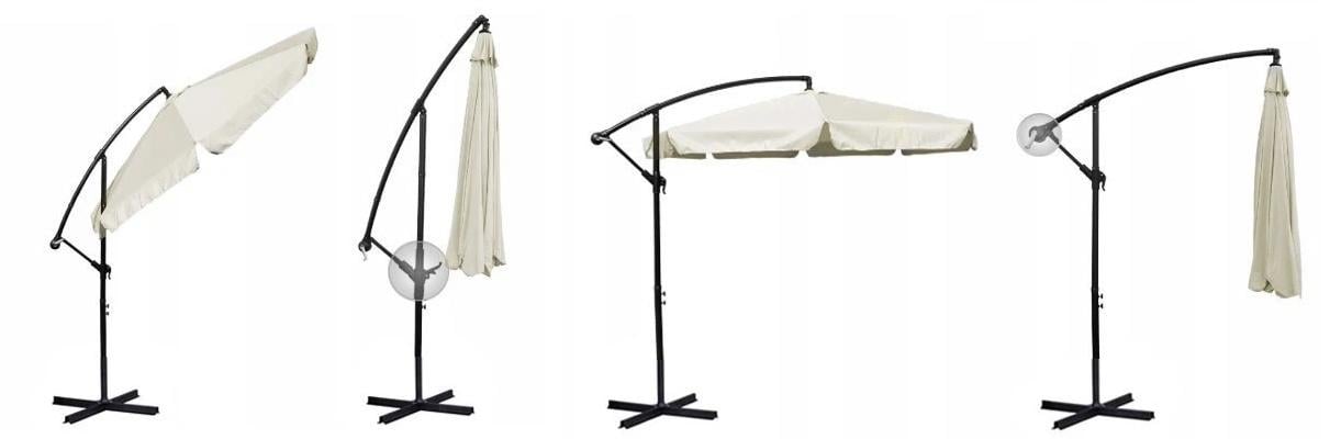 Парасоля садова кутова Plonos з нахилом 3,5 м Кремовий (4231) - фото 6