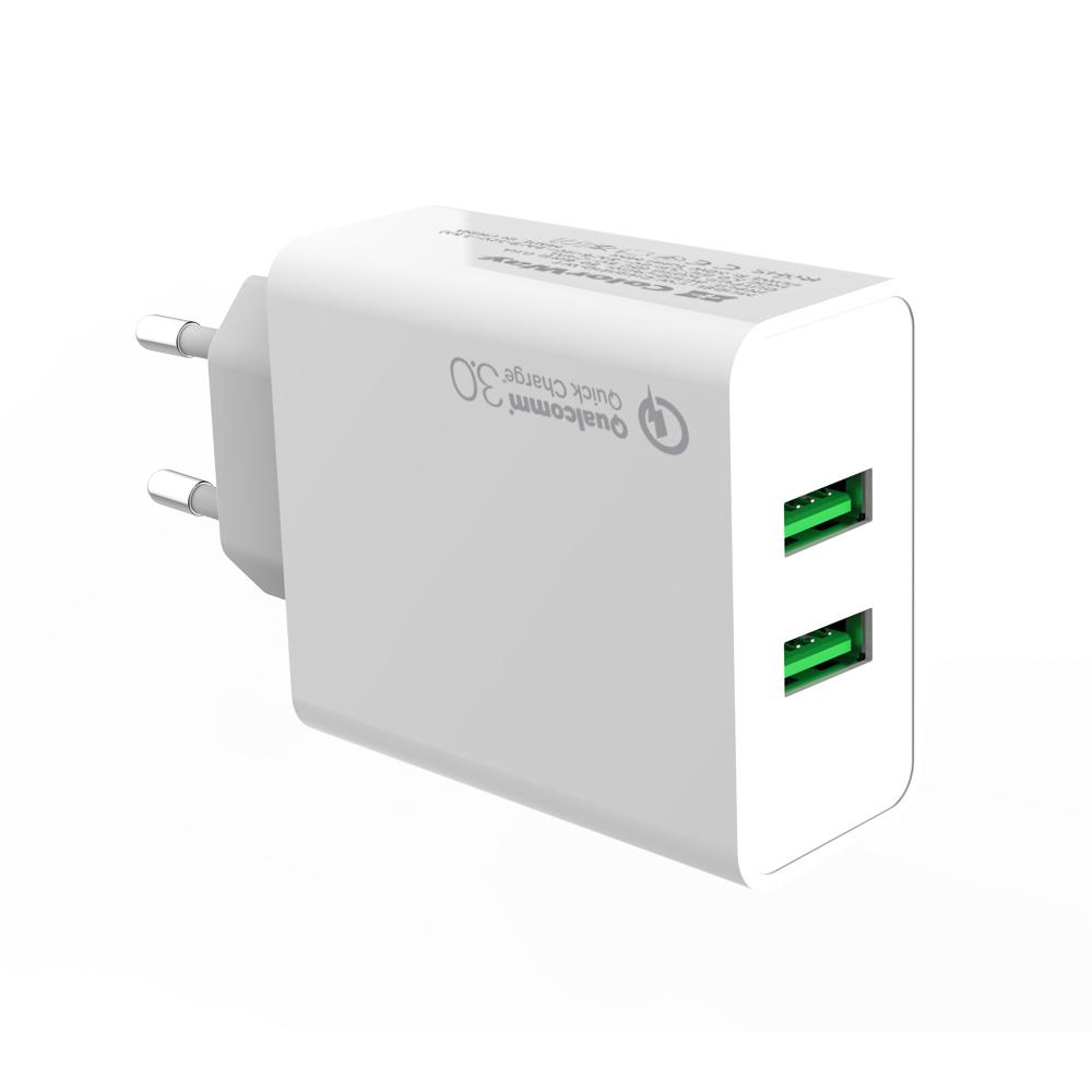 Зарядное устройство сетевое ColorWay 2 USB Quick Charge 3,0 36 W CW-CHS017Q-WT White (49014) - фото 2