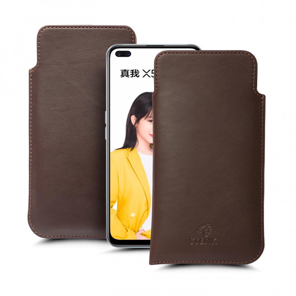 Футляр Stenk Elegance для Realme X50m 5G Коричневый (67457)