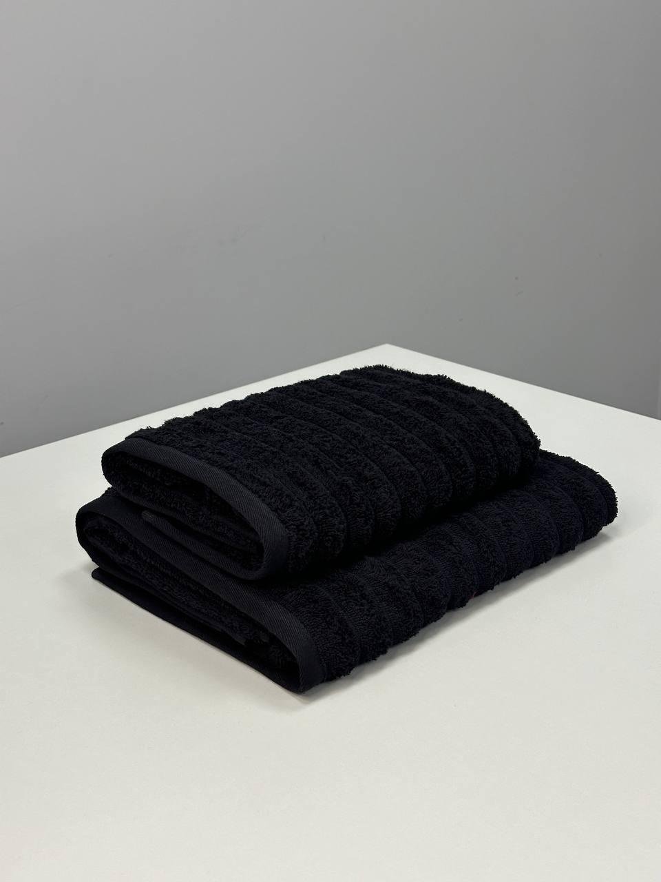 Комплект полотенец Волны 50х80/70х130 см Черный (15201088)