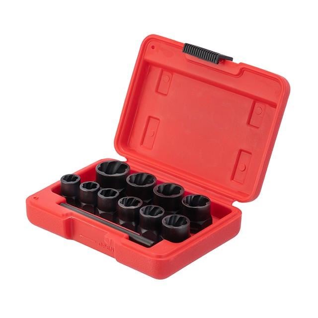 Набір подовжених екстракторів Intertool SD-8008 для пошкоджених болтів та гайок 10 од.