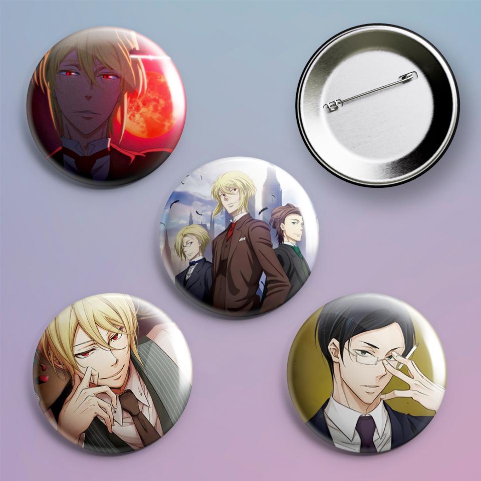 Значки на рюкзак с принтом аниме Yuukoku no Moriarty "2 4 шт.
