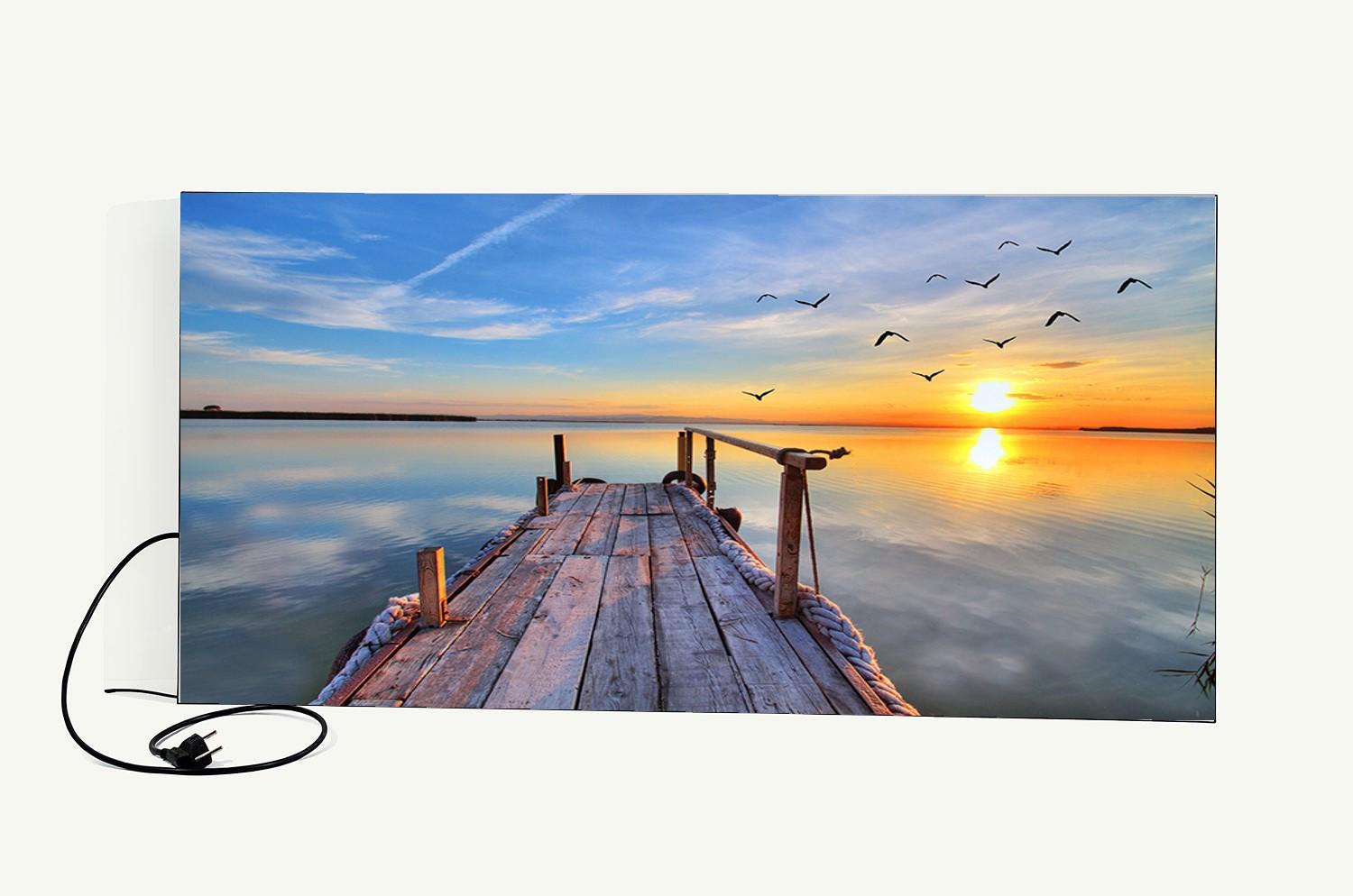 Керамический обогреватель инфракрасный Кам-ин 700 Вт на 14 кв м с рисунком (700color4)