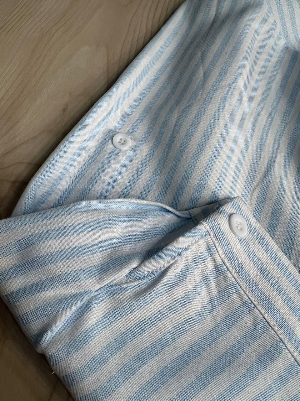 Сорочка жіноча A-N 25130-1 в смужку оверсайз бавовняна OS Блакитний (26852061) - фото 3 Сорочка жіноча A-N 25130-1 в смужку оверсайз бавовняна OS Блакитний (26852061) - фото 3